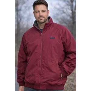 NWT Lands’ End Squall Jacket Men’s XXL Burgundy Fleece Lined Full Zip Windproof
